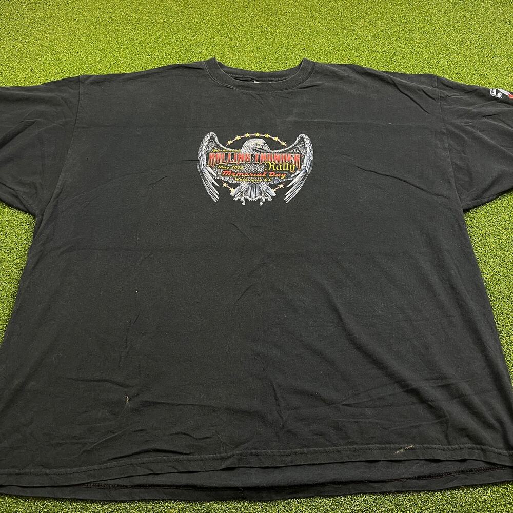 Vintage Gildan Activewear Black 2005 Rolling Thunder Rally T-Shirt Sz XXXL